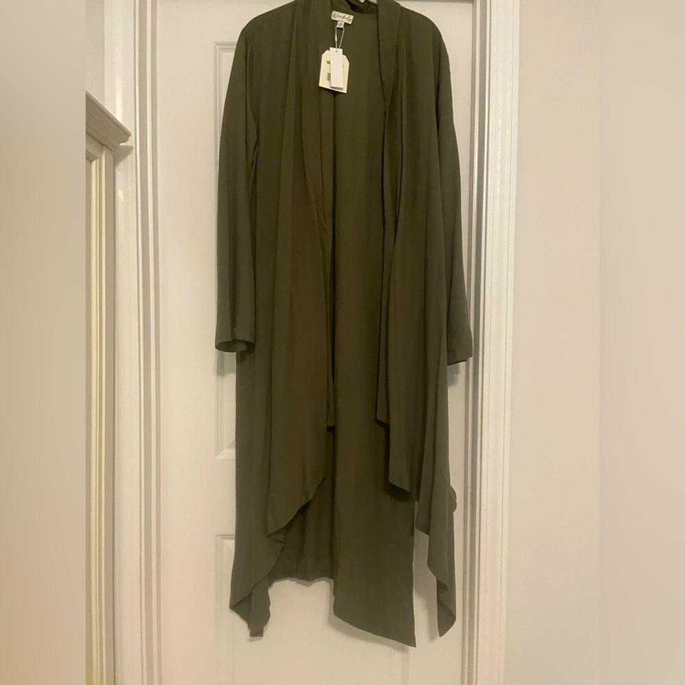 NWT olive green lightweight duster